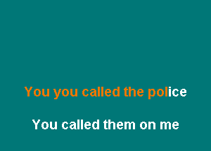 You you called the police

You called them on me