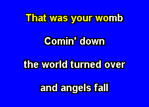 That was your womb

Comin' down
the world turned over

and angels fall