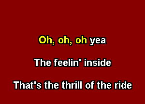 Oh, oh, oh yea

The feelin' inside

That's the thrill of the ride