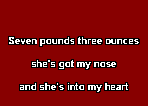 Seven pounds three ounces

she's got my nose

and she's into my heart