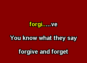 forgi ..... ve

You know what they say

forgive and forget