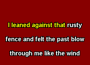 I leaned against that rusty

fence and felt the past blow

through me like the wind