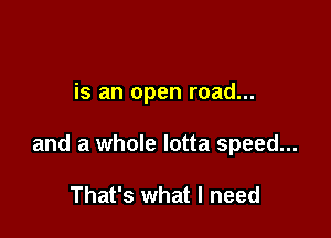 is an open road...

and a whole lotta speed...

That's what I need