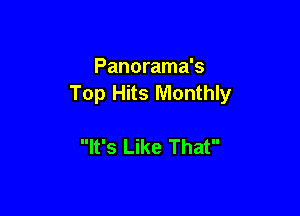 Panorama's
Top Hits Monthly

It's Like That
