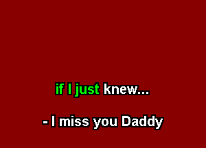 if I just knew...

- I miss you Daddy