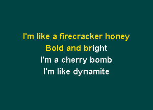 I'm like a firecracker honey
Bold and bright

I'm a cherry bomb
I'm like dynamite