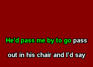 He'd pass me by to go pass

out in his chair and Pd say