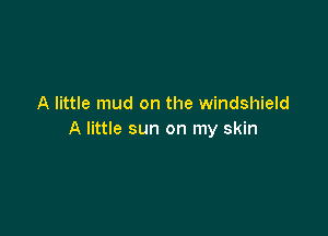 A little mud on the windshield

A little sun on my skin