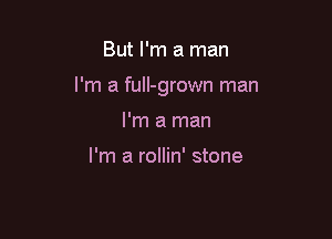 But I'm a man

I'm a full-grown man

I'm a man

I'm a rollin' stone
