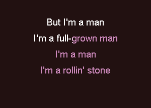 But I'm a man

I'm a full-grown man

I'm a man

I'm a rollin' stone