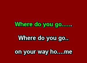 Where do you go ......

Where do you go..

on your way ho....me