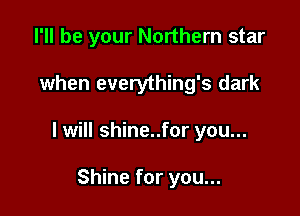 I'll be your Northern star

when everything's dark
I will shine..for you...

Shine for you...