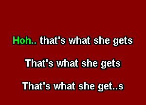 Hoh.. that's what she gets

That's what she gets

That's what she get..s