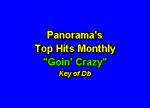 Panorama's
Top Hits Monthly

Goin' Crazy
Key of Db