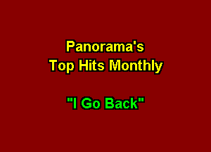 Panorama's
Top Hits Monthly

I Go Back