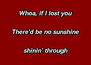 Whoa, if I lost you

There'd be no sunshine

shinin' through