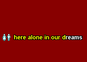 it here alone in our dreams