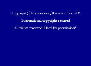 Copyright (c) PLsynondoru'Bo'ummn Luc B V
hmmdorml copyright wound

All rights macrmd Used by pmown'