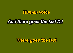 Human voice

And there goes the last DJ

There goes the Iast