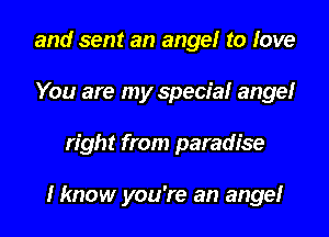 and sent an amgelr to love
You are my SpQCia! amgelr
right from paradise

I know you're an amgelr