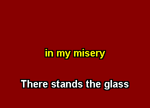 in my misery

There stands the glass