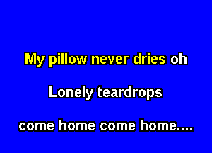 My pillow never dries oh

Lonely teardrops

come home come home....