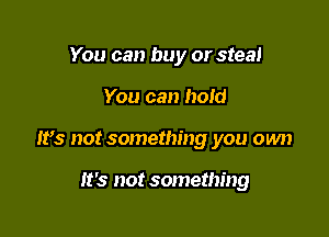 You can buy or steal

You can hold

IFS not something you own

It's not something