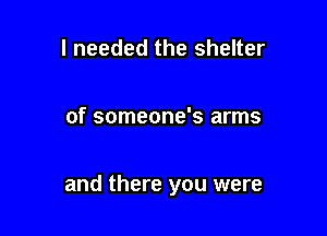 I needed the shelter

of someone's arms

and there you were