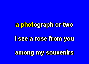 a photograph or two

I see a rose from you

among my souvenirs