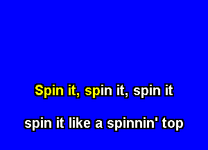 Spin it, spin it, spin it

spin it like a spinnin' top