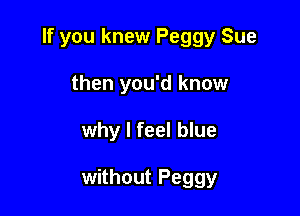 If you knew Peggy Sue
then you'd know

why I feel blue

without Peggy