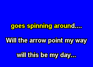 goes spinning around....

Will the arrow point my way

will this be my day...
