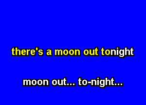 there's a moon out tonight

moon out... to-night...