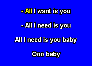 - All I want is you

- All I need is you

All I need is you baby

000 baby