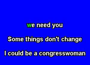 we need you

Some things don't change

I could be a congresswoman