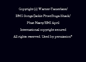 Copyright (c) WWTWLSMI
BMG Sonsaflsckic Fmathuga Shack!
Phat NaatyIEMI April
Inman'oxml copyright occumd

A11 righm marred Used by pminion