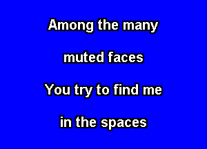 Among the many

muted faces
You try to find me

in the spaces