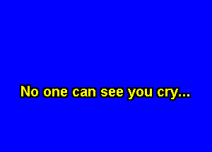 No one can see you cry...