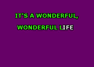 IT'S A WONDERFUL,

WONDERFUL LIFE