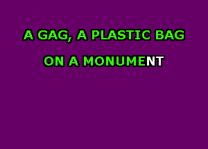 A GAG, A PLASTIC BAG

ON A MONUMENT