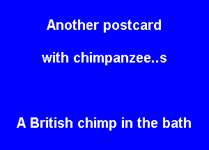 A chimp in black like a Goth

A goin' fishin' chimp

A British chimp in the bath