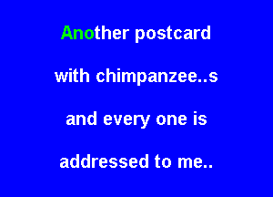 Another postcard

with chimpanzee..s

and every one is

addressed to me..