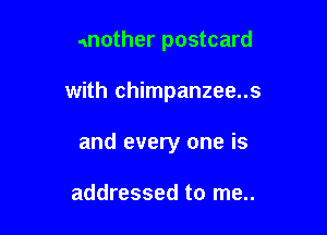 another postcard

with chimpanzee..s

and every one is

addressed to me..