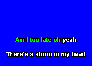 Am I too late oh yeah

There s a storm in my head