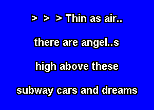 t) ) Thin as air..
there are angel..s

high above these

subway cars and dreams