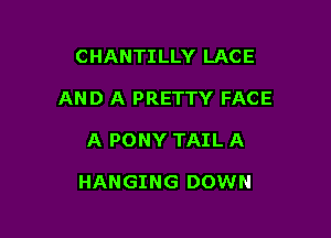 CHANTILLY LACE
AND A PRETTY FACE

A PONY TAIL A

HANGING DOWN