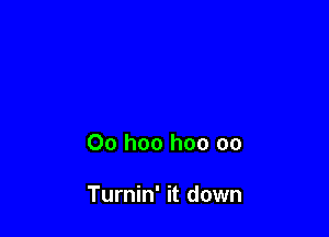 Oo hoo hoo oo

Turnin' it down