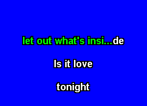 let out what's insi...de

Is it love

tonight