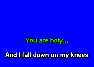 You are holy...

And I fall down on my knees
