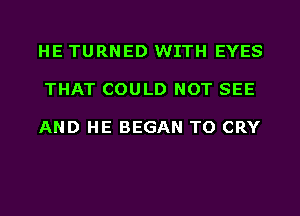 HE TURNED WITH EYES

THAT COULD NOT SEE

AND HE BEGAN TO CRY